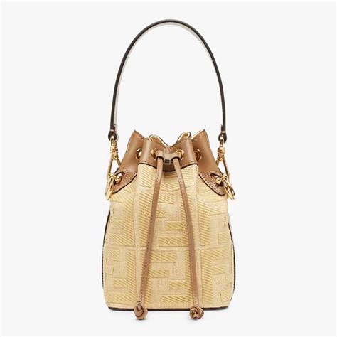 FENDI Mon Tresor Camelia Beige Selleria Calfskin Leather 